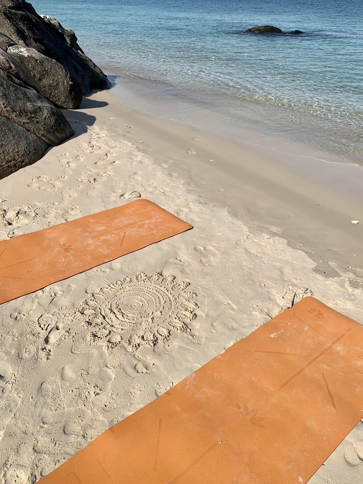 Yoga practice by the sea