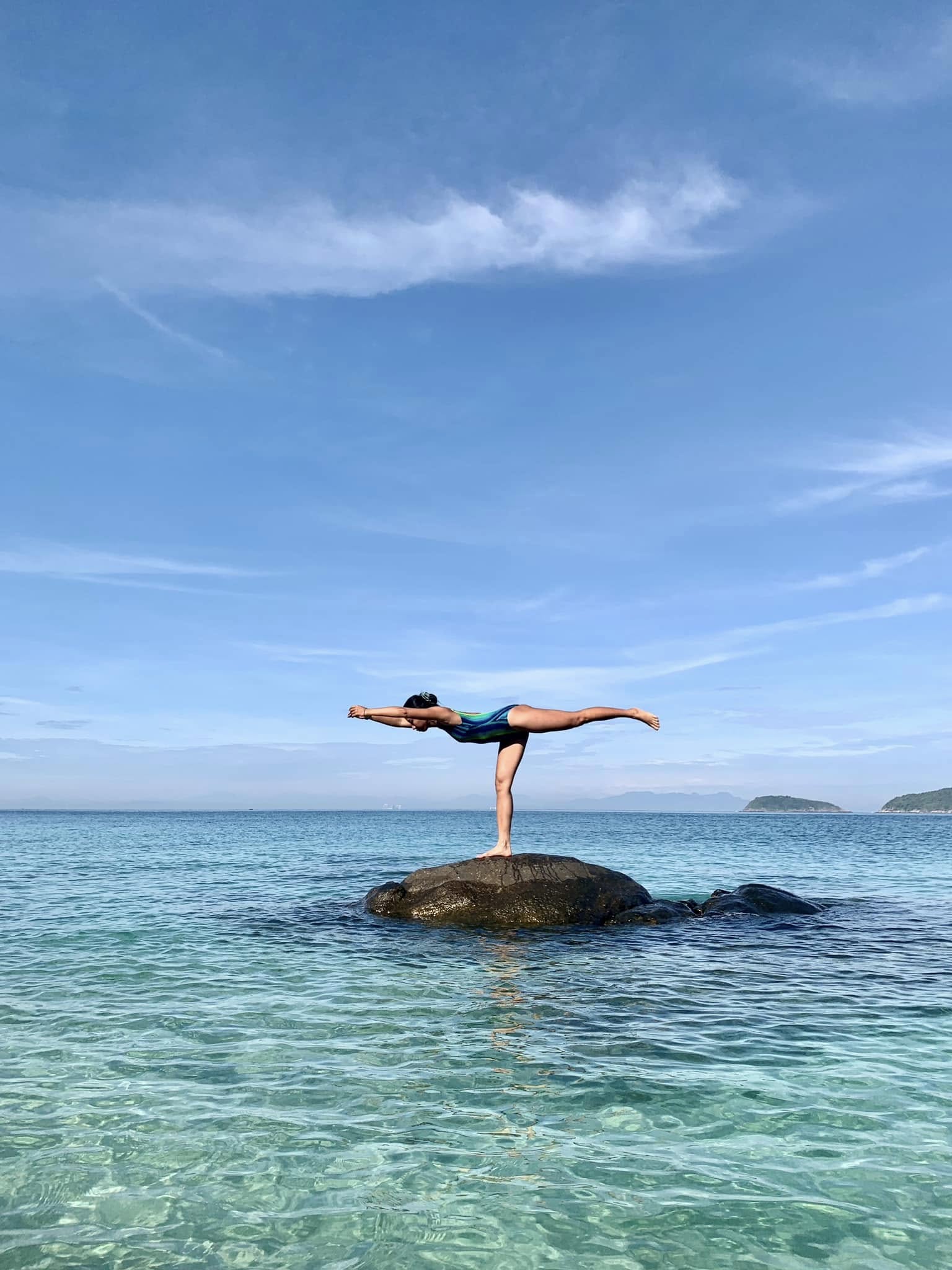 Yoga practice by the sea
